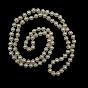 Womens Necklace Jewelry 17" Opera Faux White Pearl Bead Costume Fashion